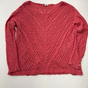 American Eagle Outfitters Open Weave Coral Sweater Small EUC